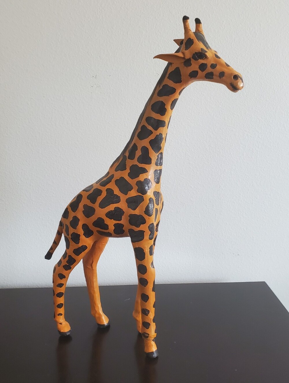Vintage Large Leather Wrapped Giraffe Figurine 17" Tall